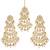 Aheli kundan pearl long dangle chandbali earring maang tikka jewellery set for women