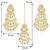 Aheli kundan pearl long dangle chandbali earring maang tikka jewellery set for women