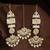 Aheli long traditional kundan faux pearl chandbali earrings with maang tikka set for women