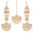 Aheli long traditional kundan faux pearl chandbali earrings with maang tikka set for women