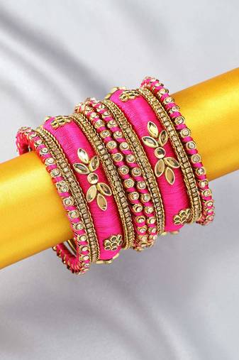 Aheli rani pink bangles set navratri gift for women