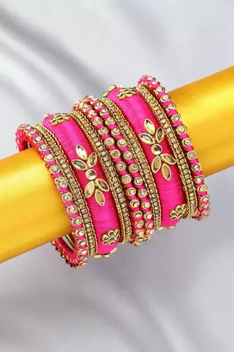 rani pink bangles set navratri gift for women