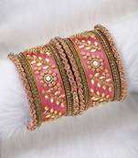 Aheli silk thread matching floral bangle set bridal chuda chura jewellery for women navratri gift