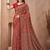 Red printed crepe silk fancy smooth saree with unstitch blouse