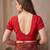 Red printed crepe silk fancy smooth saree with unstitch blouse