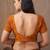 Mustard printed crepe silk fancy smooth saree with unstitch blouse