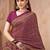 Plum printed crepe silk fancy smooth saree with unstitch blouse