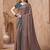 Multicolor printed crepe silk fancy smooth saree with unstitch blouse