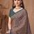 Multicolor printed crepe silk fancy smooth saree with unstitch blouse