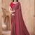 Pink printed crepe silk fancy smooth saree with unstitch blouse