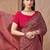 Pink printed crepe silk fancy smooth saree with unstitch blouse