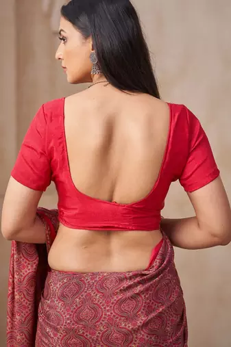 Pink printed crepe silk fancy smooth saree with unstitch blouse