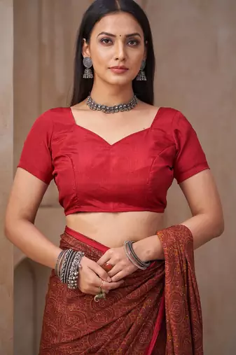 Multicolor printed crepe silk fancy smooth saree with unstitch blouse