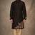 Black dupion silk embroidered kurta set