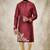Maroon dupion silk embroidered kurta set