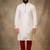 White dupion silk embroidered kurta set