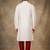 White dupion silk embroidered kurta set