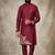 Maroon dupion silk embroidered kurta set