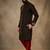 Black dupion silk embroidered kurta set