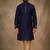 Blue dupion silk embroidered kurta set