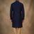 Blue dupion silk embroidered kurta set