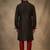Black dupion silk embroidered kurta set