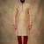 Beige dupion silk embroidered kurta set