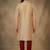 Beige dupion silk embroidered kurta set