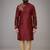 Maroon dupion silk embroidered kurta set