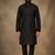 Black dupion silk kurta set