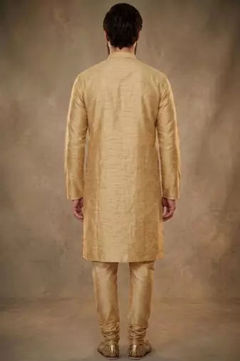 Beige dupion silk kurta set