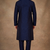 Blue dupion silk kurta set