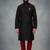 Black dupion silk embroidered kurta set