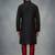 Black dupion silk embroidered kurta set