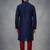 Blue dupion silk embroidered kurta set