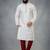White dupion silk embroidered kurta set