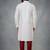 White dupion silk embroidered kurta set