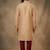 Beige dupion silk embroidered kurta set