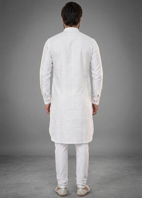 White dupion silk kurta set 2