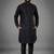 Black dupion silk kurta set