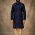 Blue dupion silk embroidered kurta set