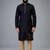 Black dupion silk embroidered kurta set