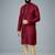 Maroon dupion silk embroidered kurta set