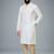 White dupion silk embroidered kurta set