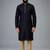 Black dupion silk embroidered kurta set