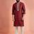 Maroon dupion silk embroidered kurta set