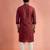 Maroon dupion silk embroidered kurta set