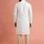 White dupion silk embroidered kurta set