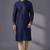 Blue dupion silk embroidered kurta set
