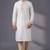 White dupion silk embroidered kurta set
